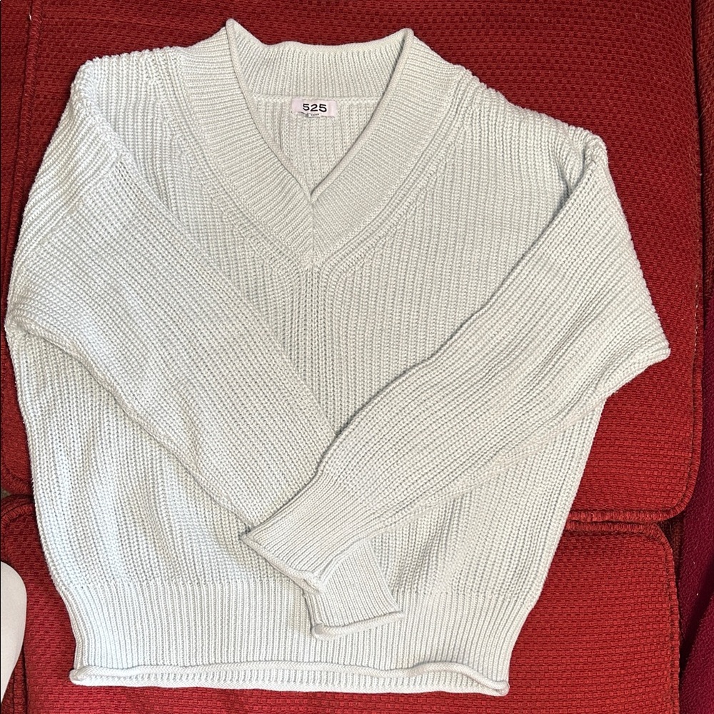 525 America Light Mint Shaker Knit Cotton Sweater